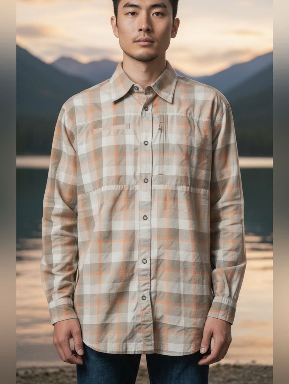 Lake & Trail Men's Size XL Vented Performance Snap Button Outdoors Shirt